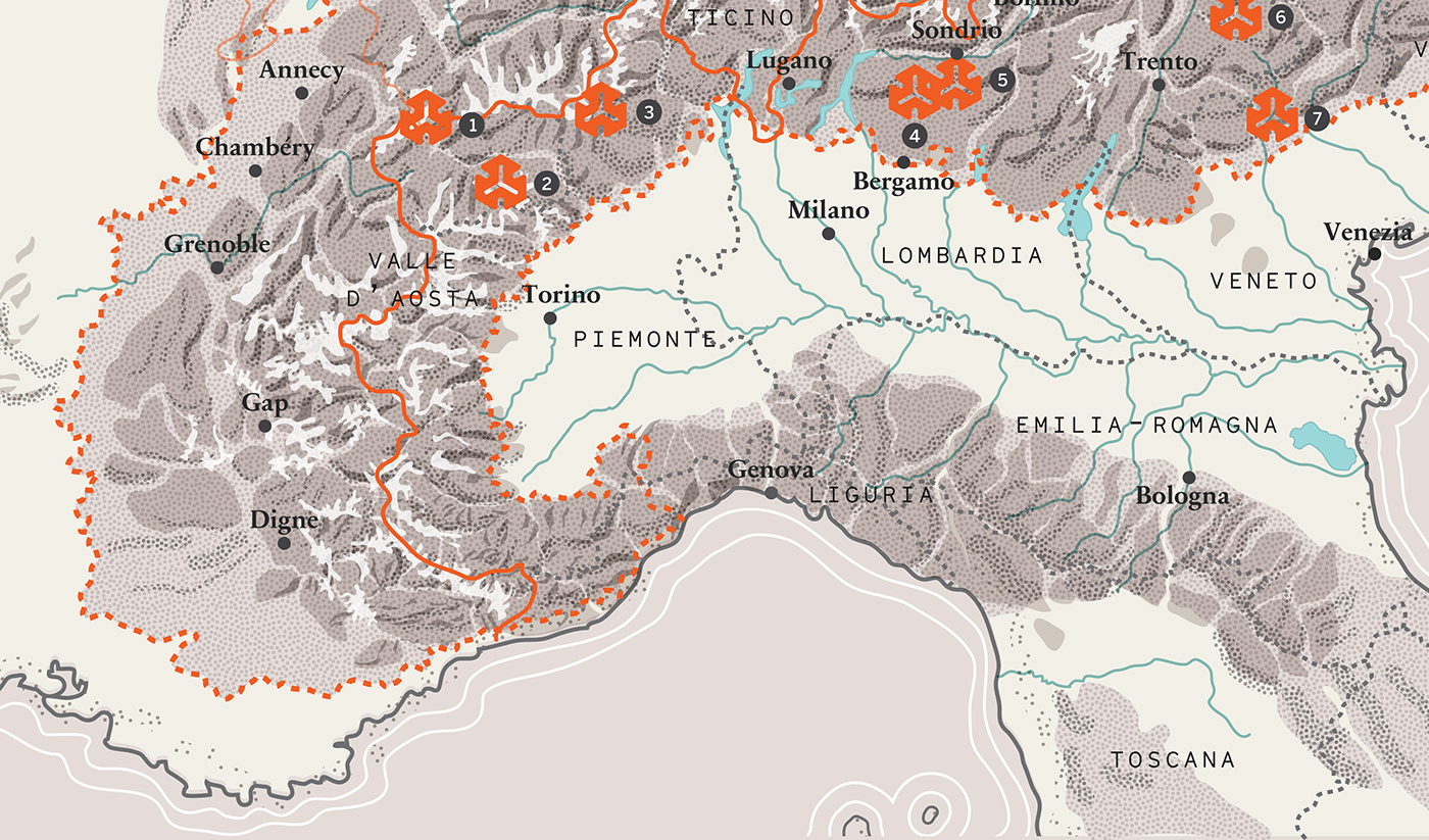 cartography maps map design FAI alpe Italy mountains alps environment Nature