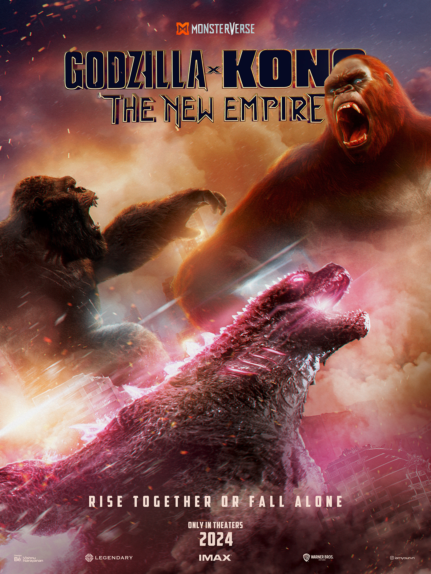 godzilla gojira Monsterverse Godzilla vs Kong King of monsters King Kong kong skull island key art Poster Design The New Empire