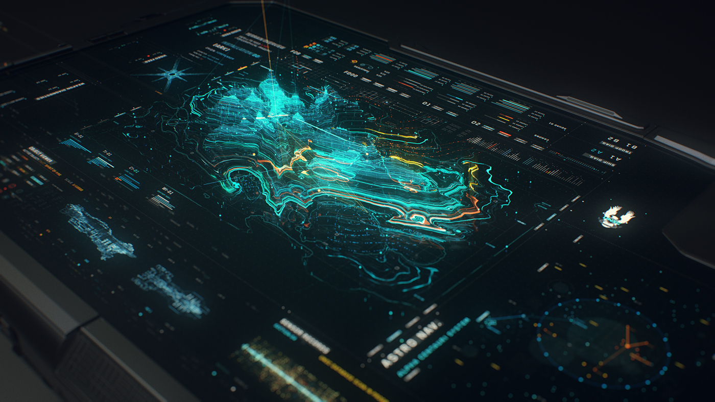 UI FUI Interface hologram tech Data Space 