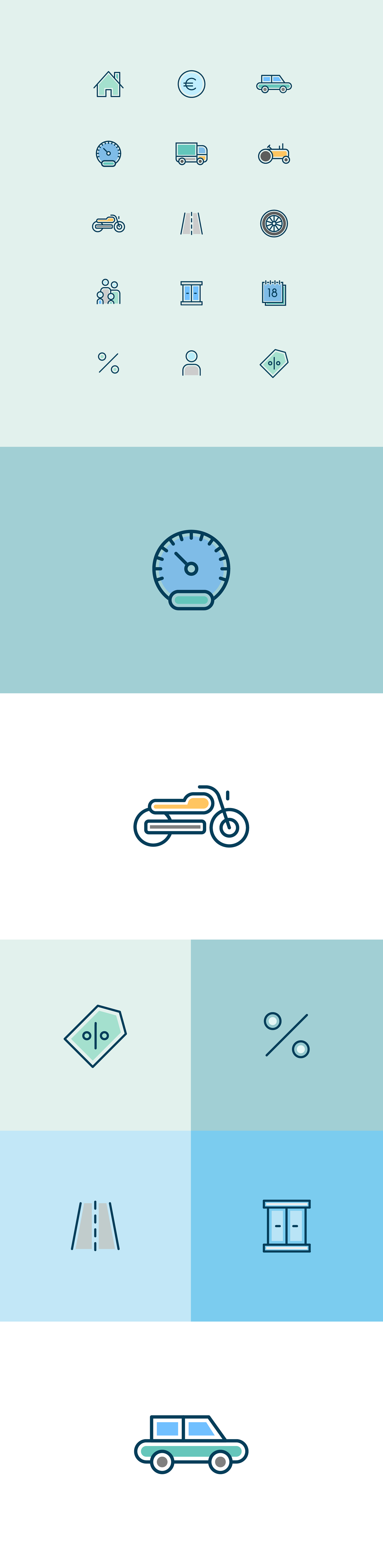 icons icon set iconography design icon italian design insurance Outline Icons