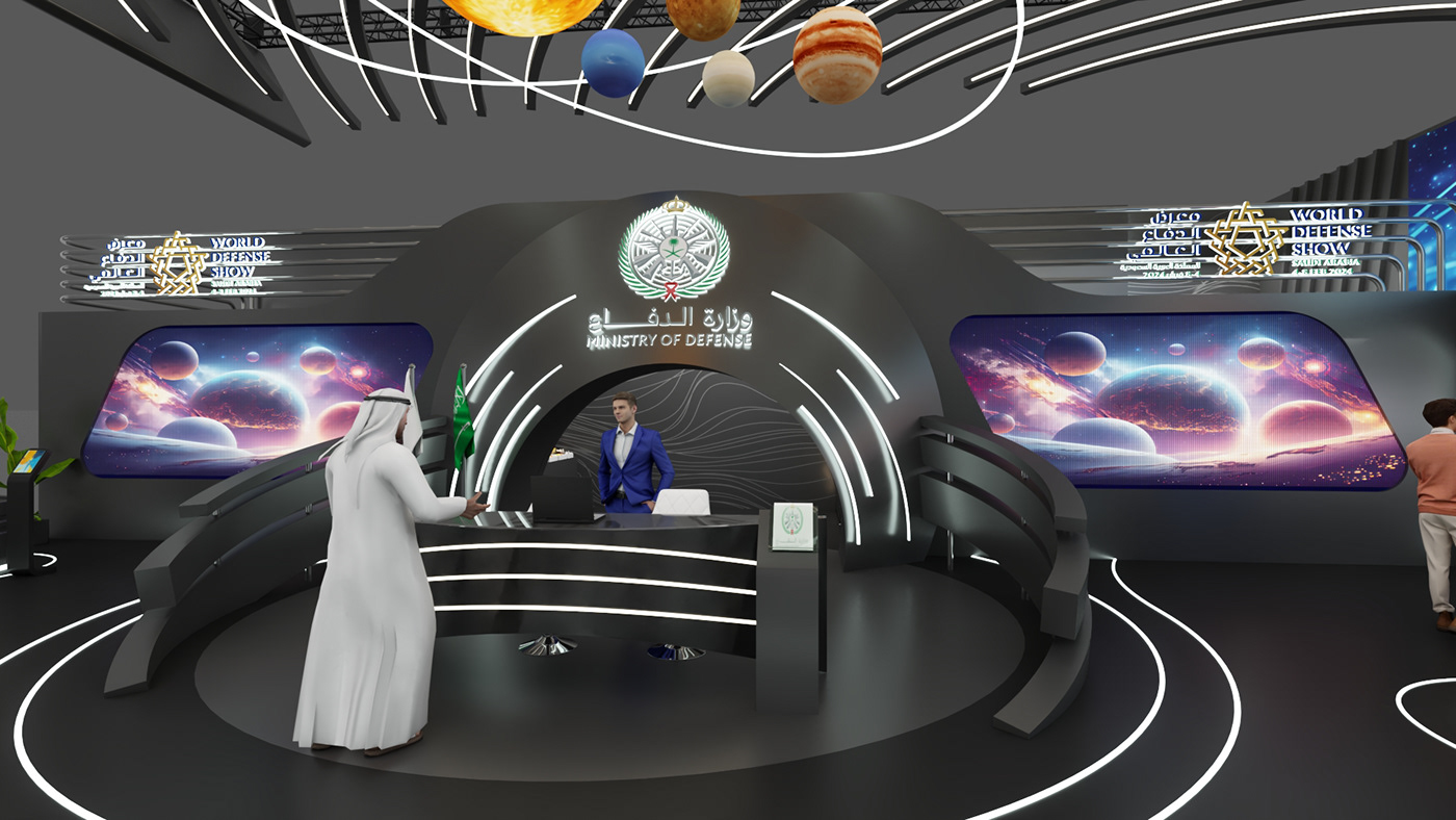 booth Stand Exhibition  Interior Space  Saudi Defence world defence show Exhibition Design  booth design