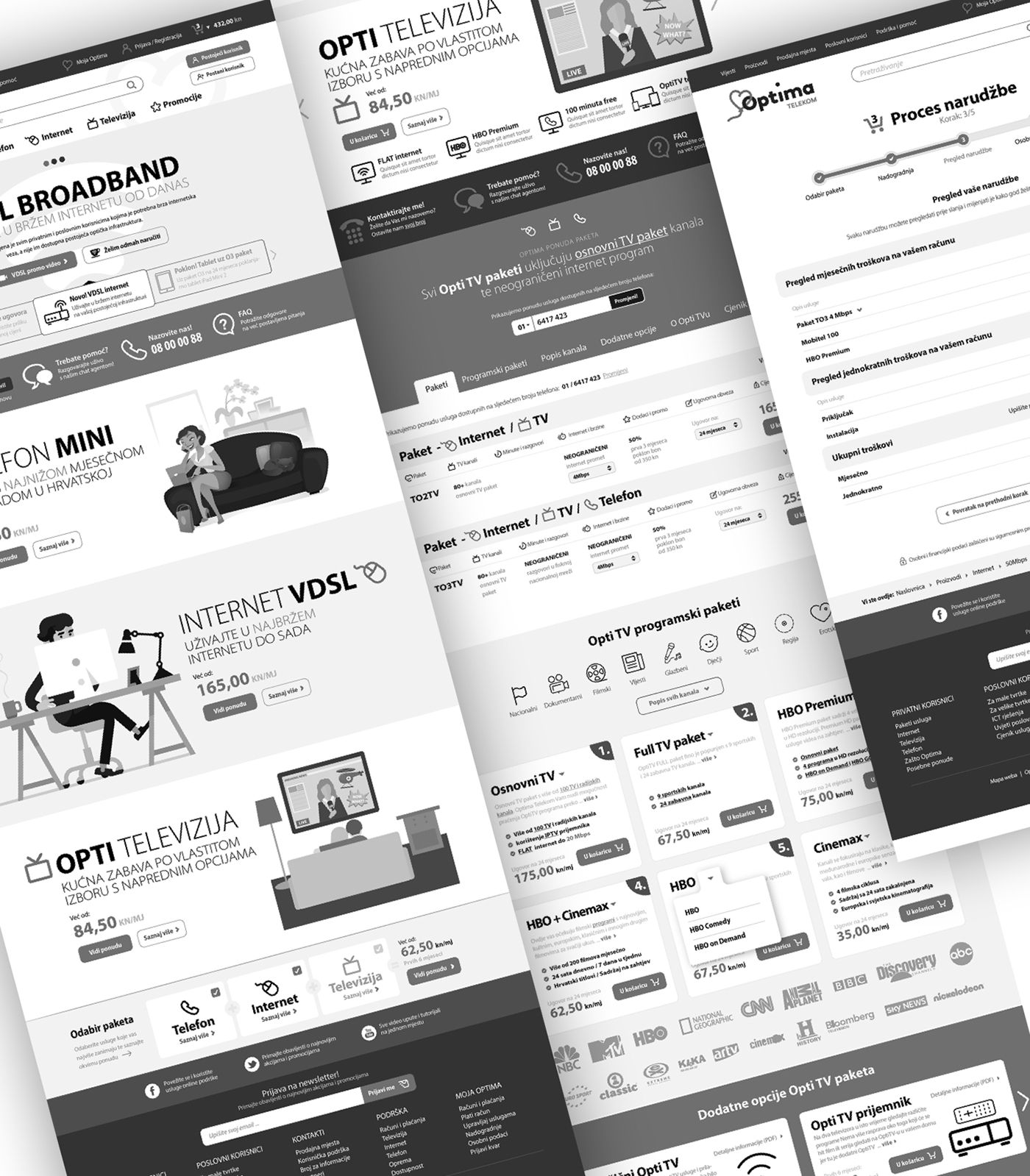 branding  redesign Website ux/ui Telecom Croatia Web Design  mobile Responsive Optima