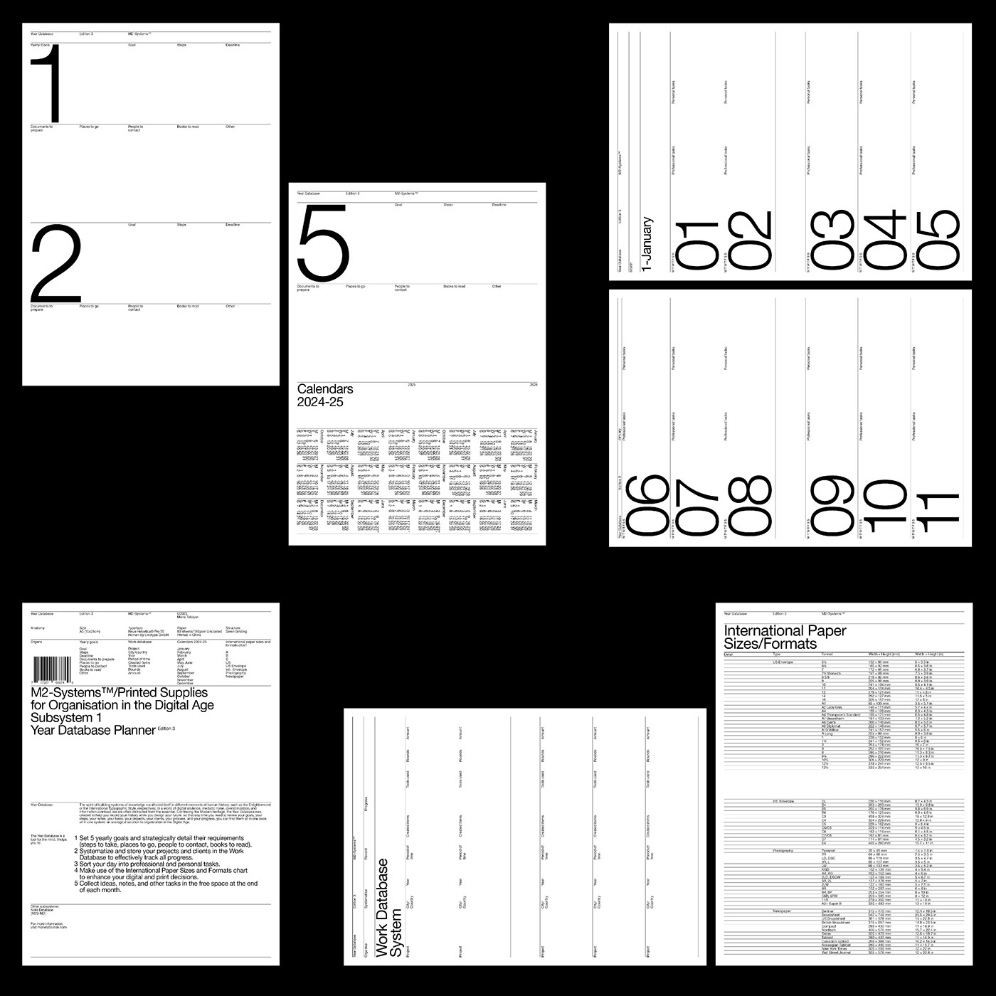 planner agenda print m2systems modernism helvetica typography   swiss modern Layout