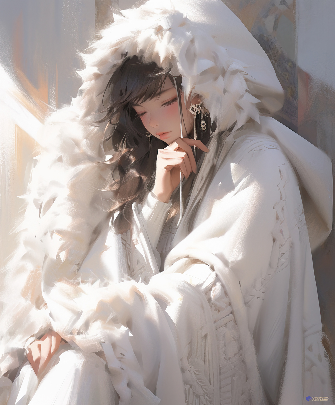 anime artwork portrait beauty angel fantasy digital illustration concept art