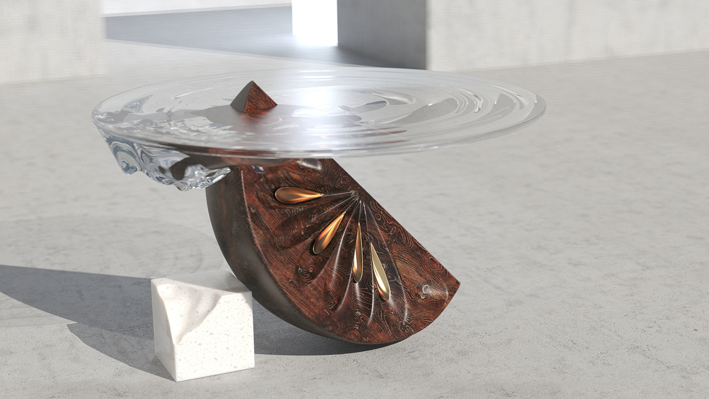 art art object bronze furniture glass product design  tea table wood wood design