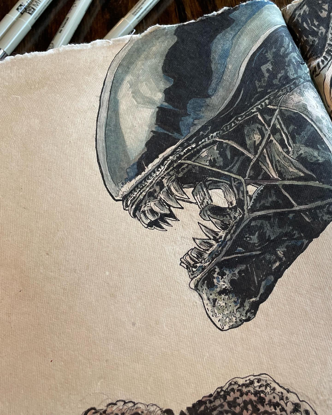 aliens Copic markers sketch sketchbook