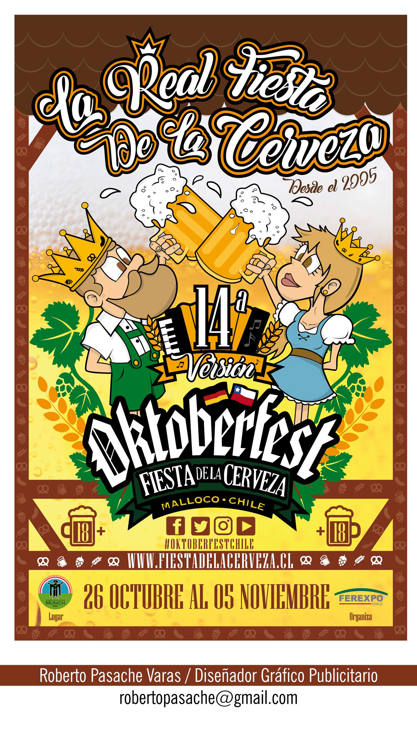oktoberfest Fiesta de la cerveza chile Malloco Santiago ilustracion