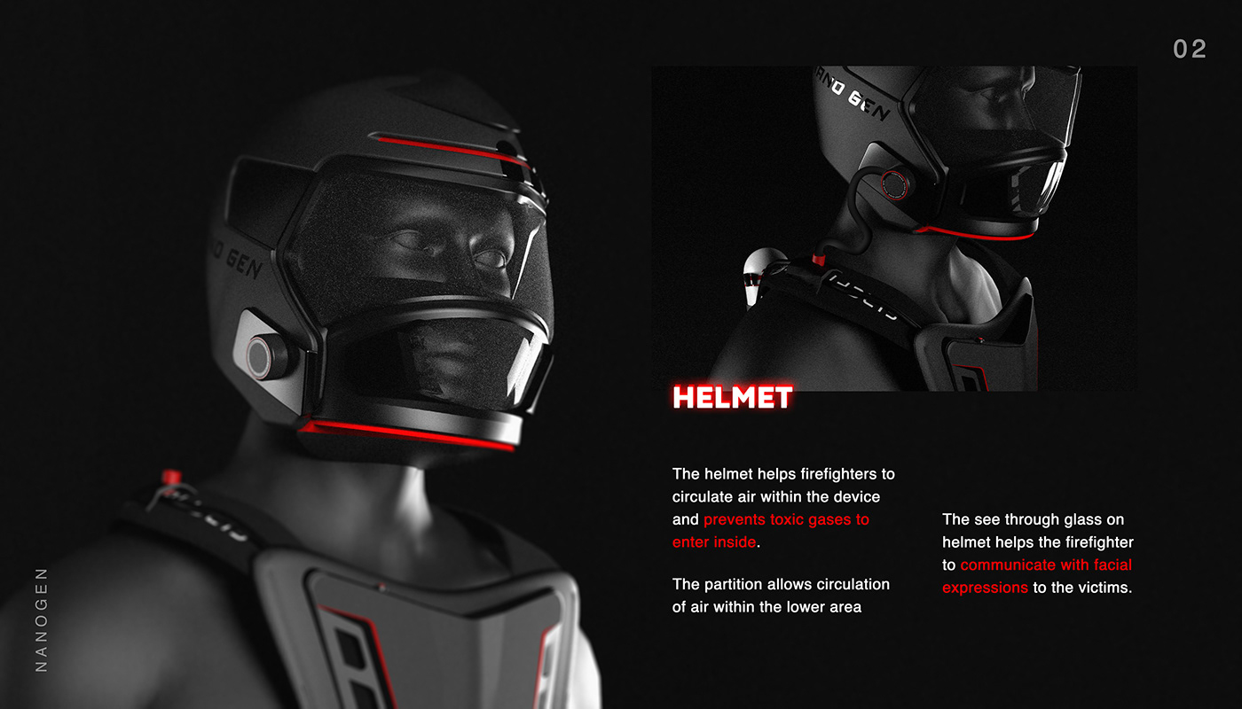 3D design Firefighter futuristic industrial design  productdesign Render