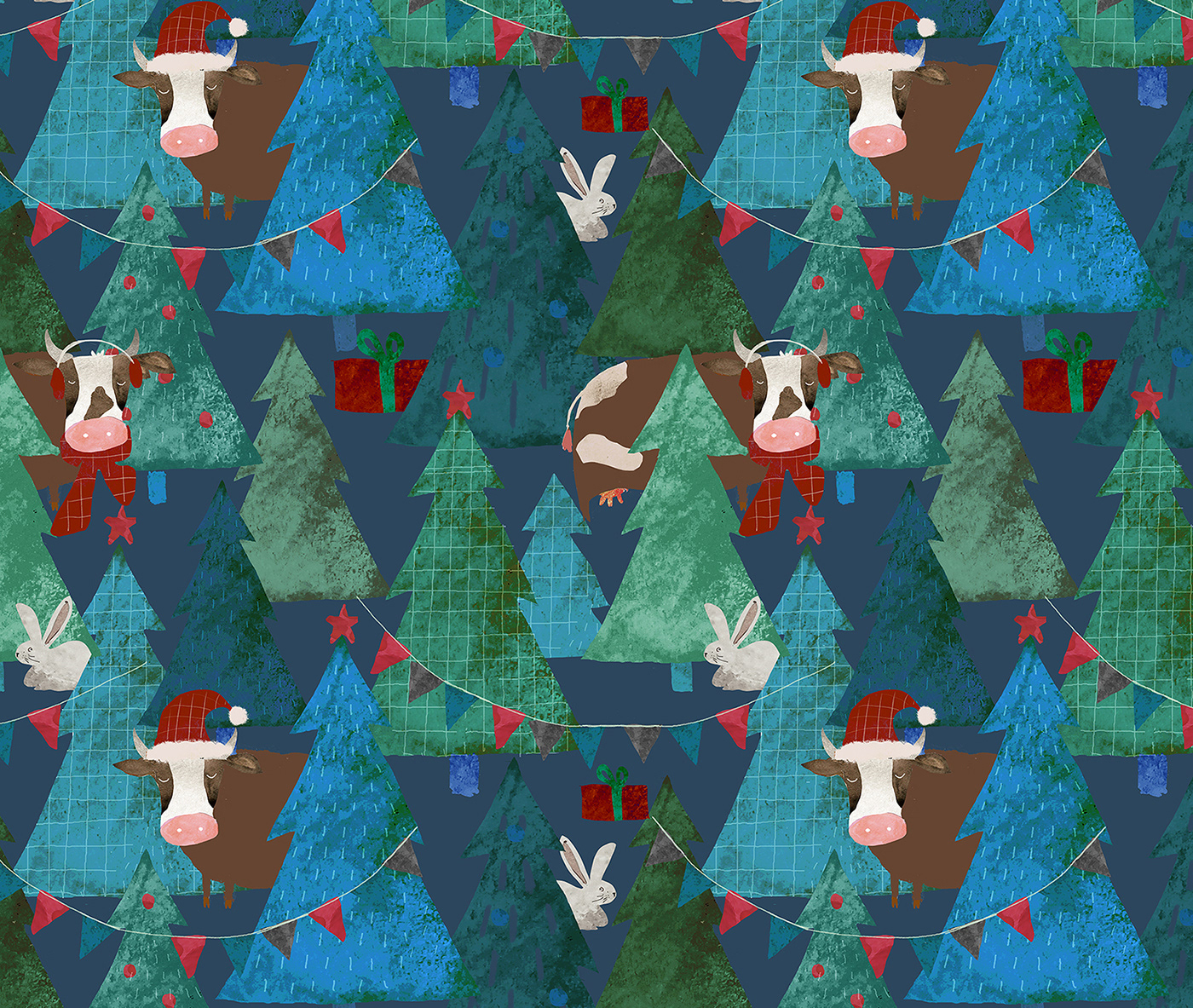 Christmas christmas patterns ILLUSTRATION  Patterns fabric design kids pattern New Year Illustration seamless pattern wrapping Merry Christmas