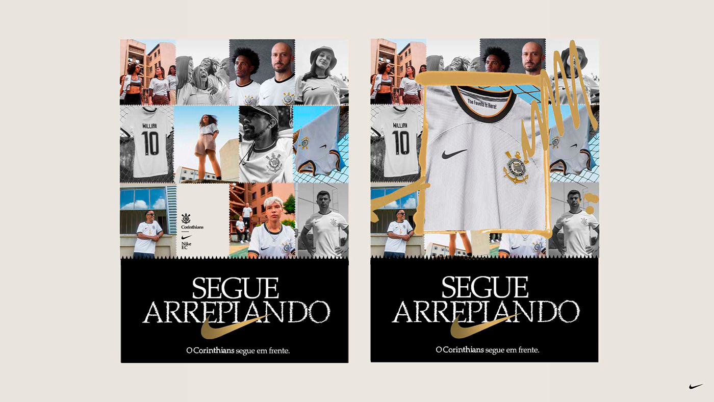 brand identity corinthians football jersey Nike Poster Design soccer typography   Brasil futebol