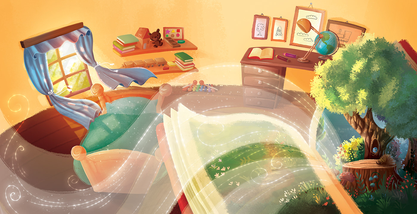 Interactive children's book prototype with colorful illustrations