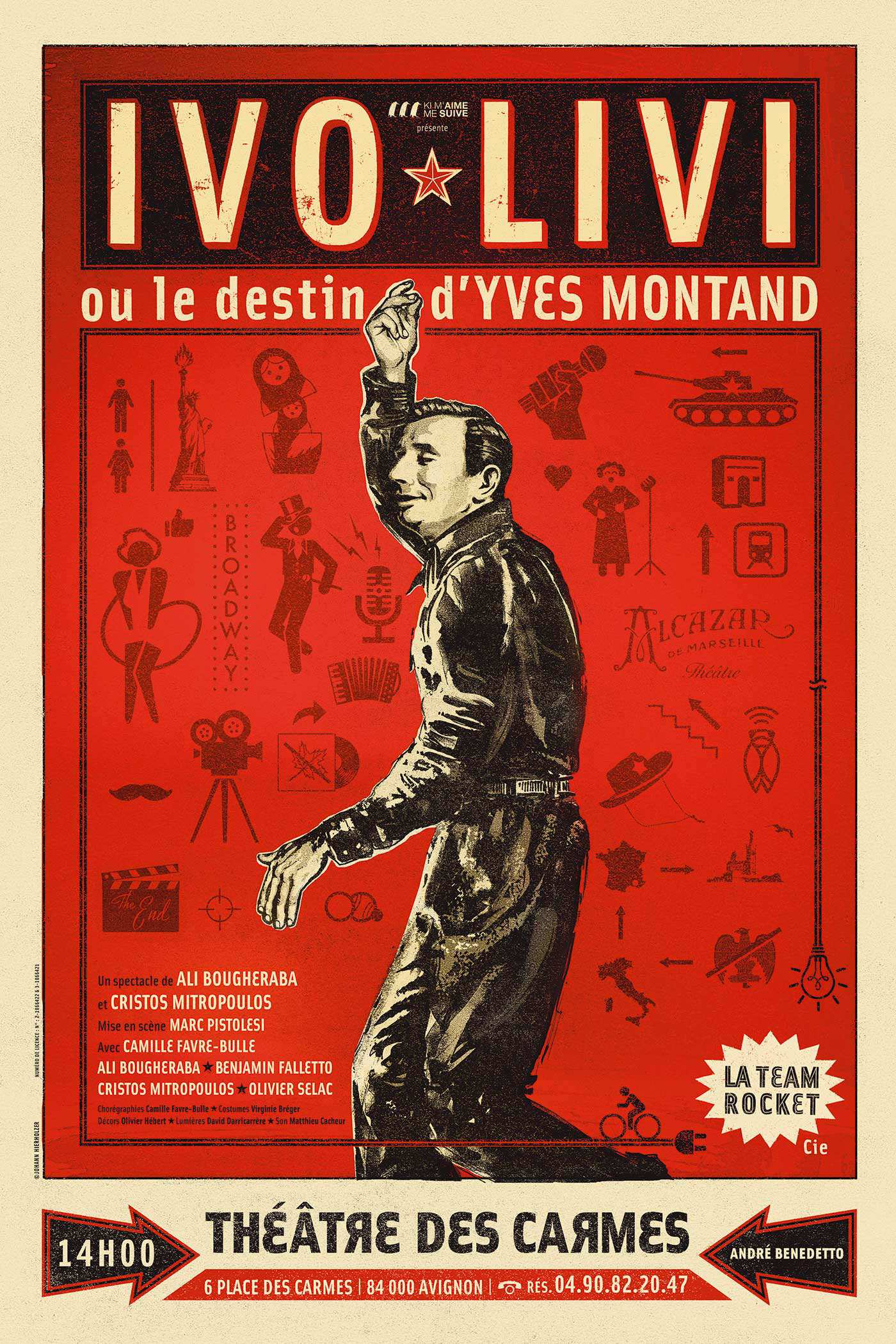 poster Graphic Designer pictogram yves montand after effects theater poster photoshop constructivisme Theatre