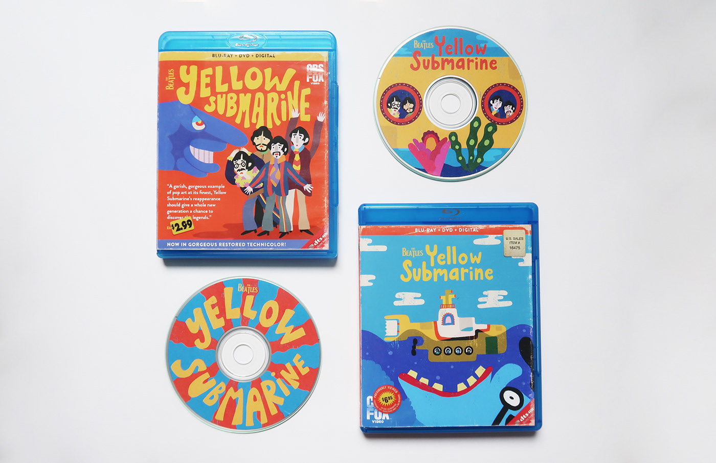 the beatles Yellow Submarine trippy dvd cover blu ray disk cd disc movie Film  