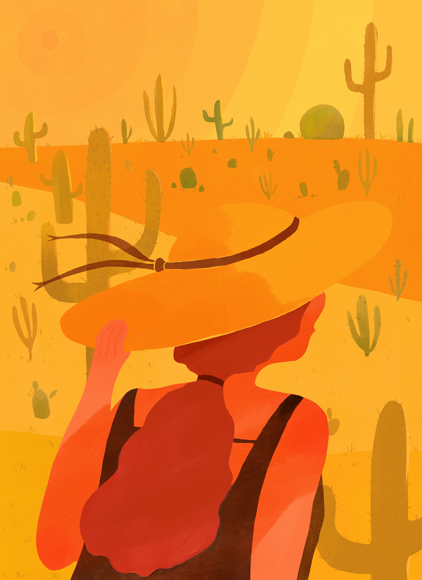 Illustration cactus girl