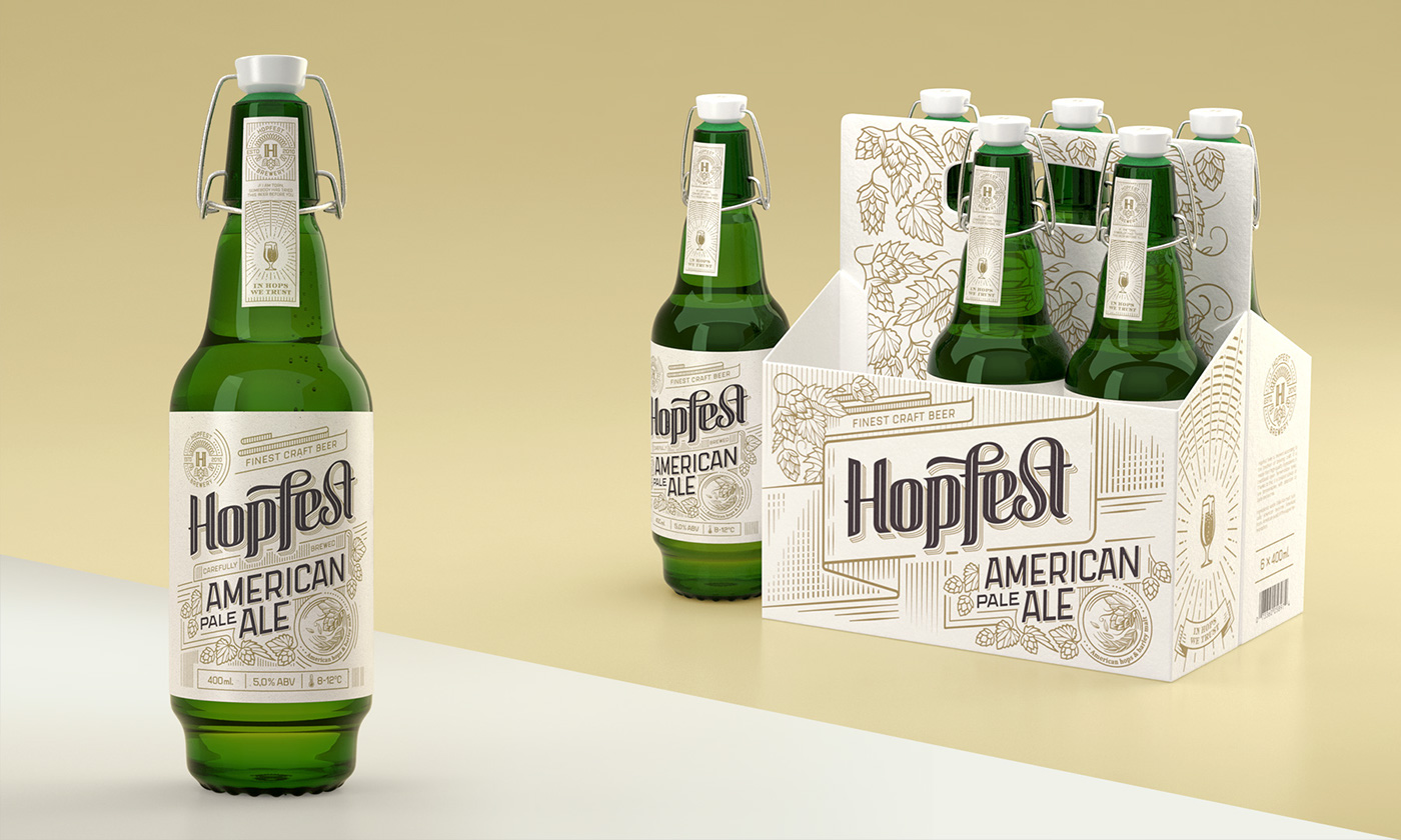 craft beer hopfest vintage oldschool screenprint letterpress beer pad graphic bottle