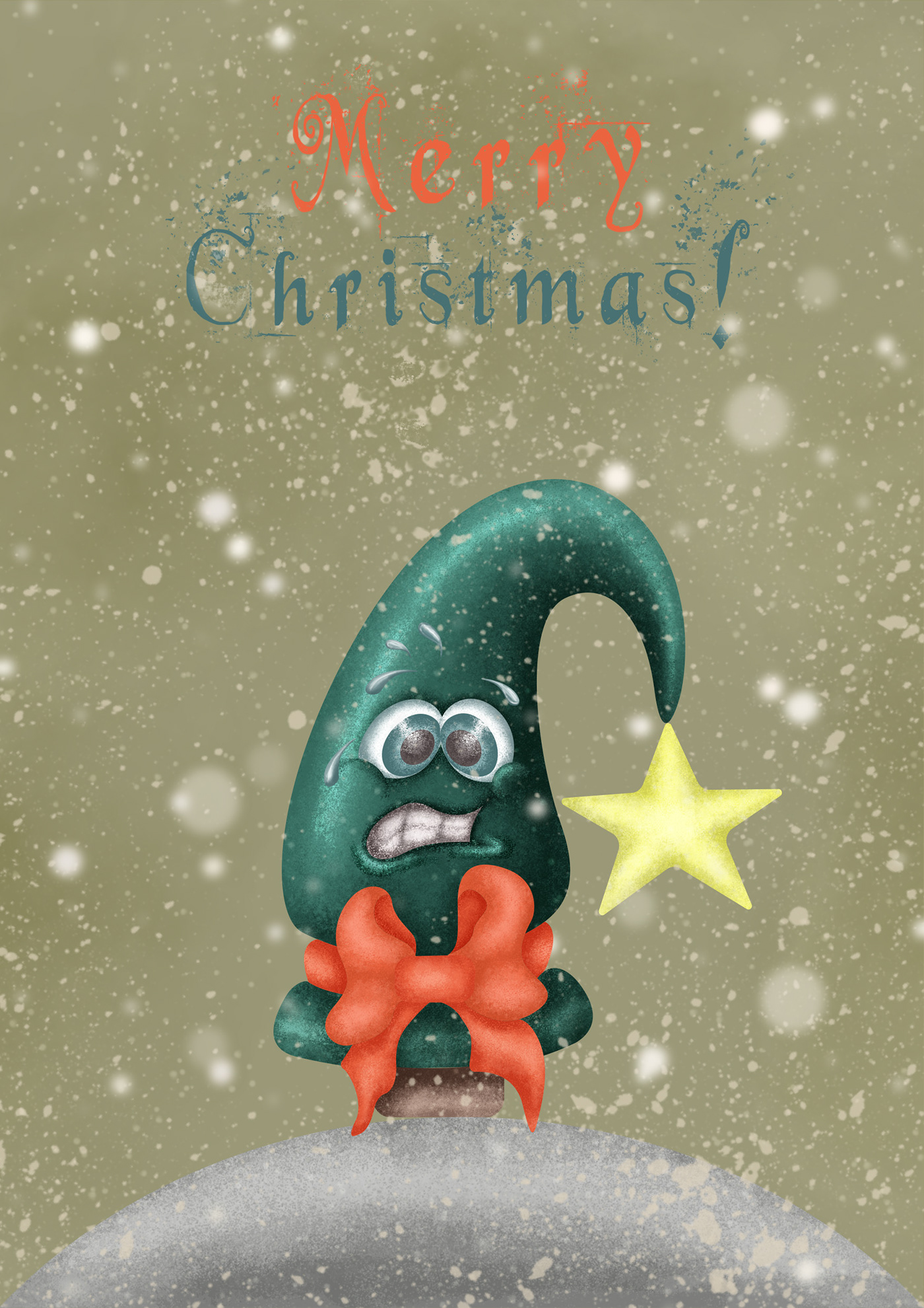 Christmas christmas Tree christmas card xmas winter new year ILLUSTRATION  Character design  Digital Art  cartoon