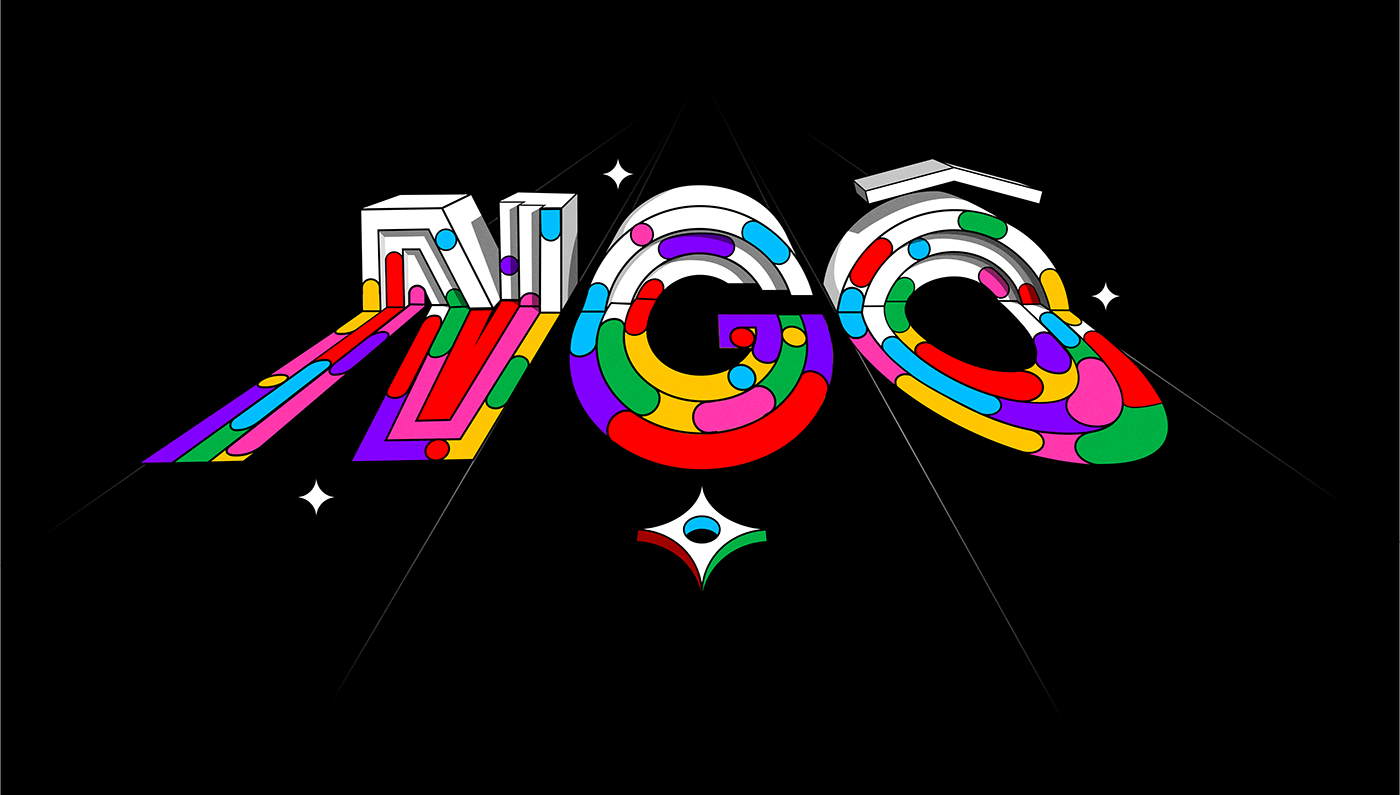 3D typography colorful vietnam Isometric isotype