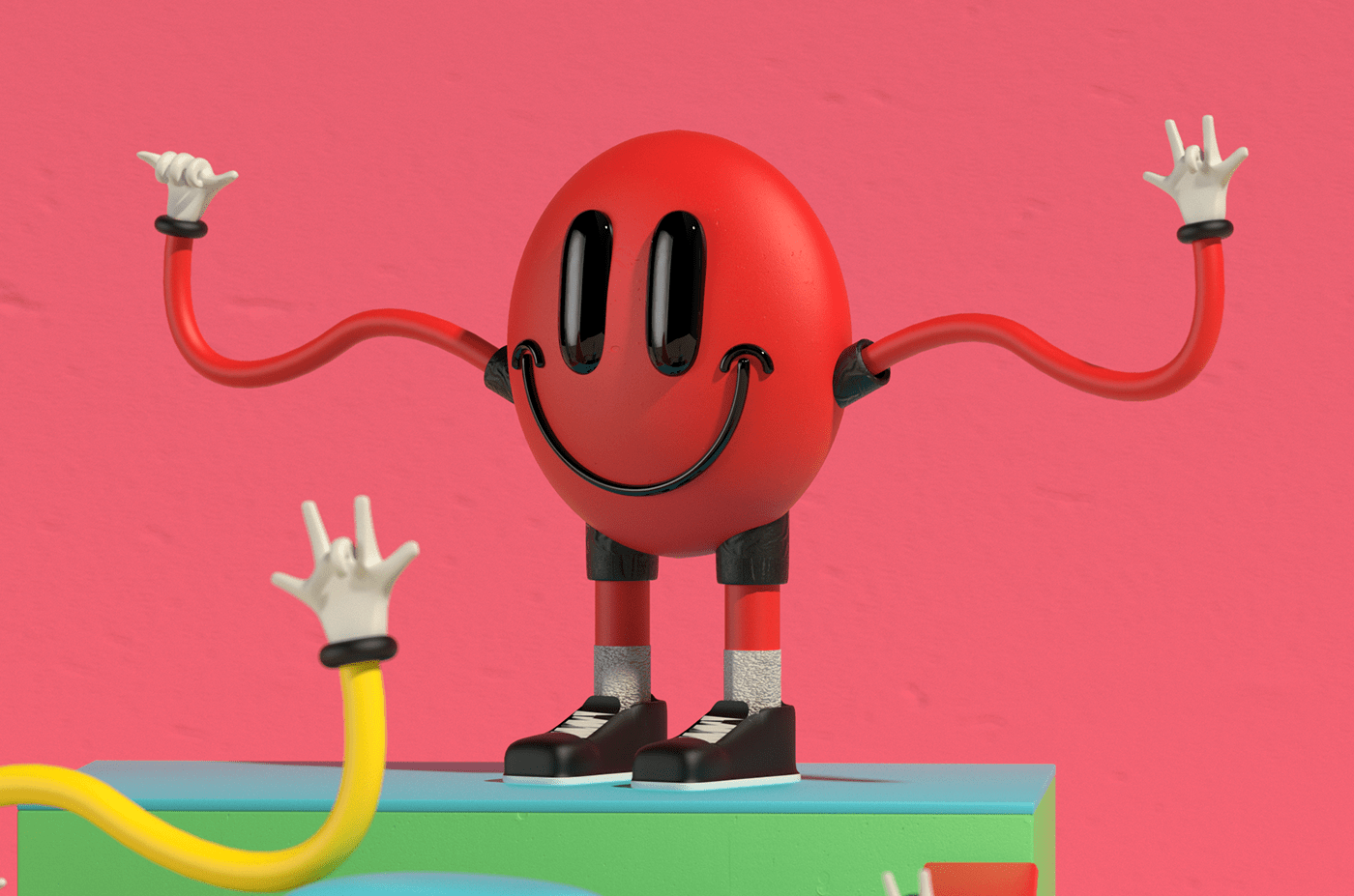 3D c4d cartoon Character design  children cinema4d Digital Art  redshift smile