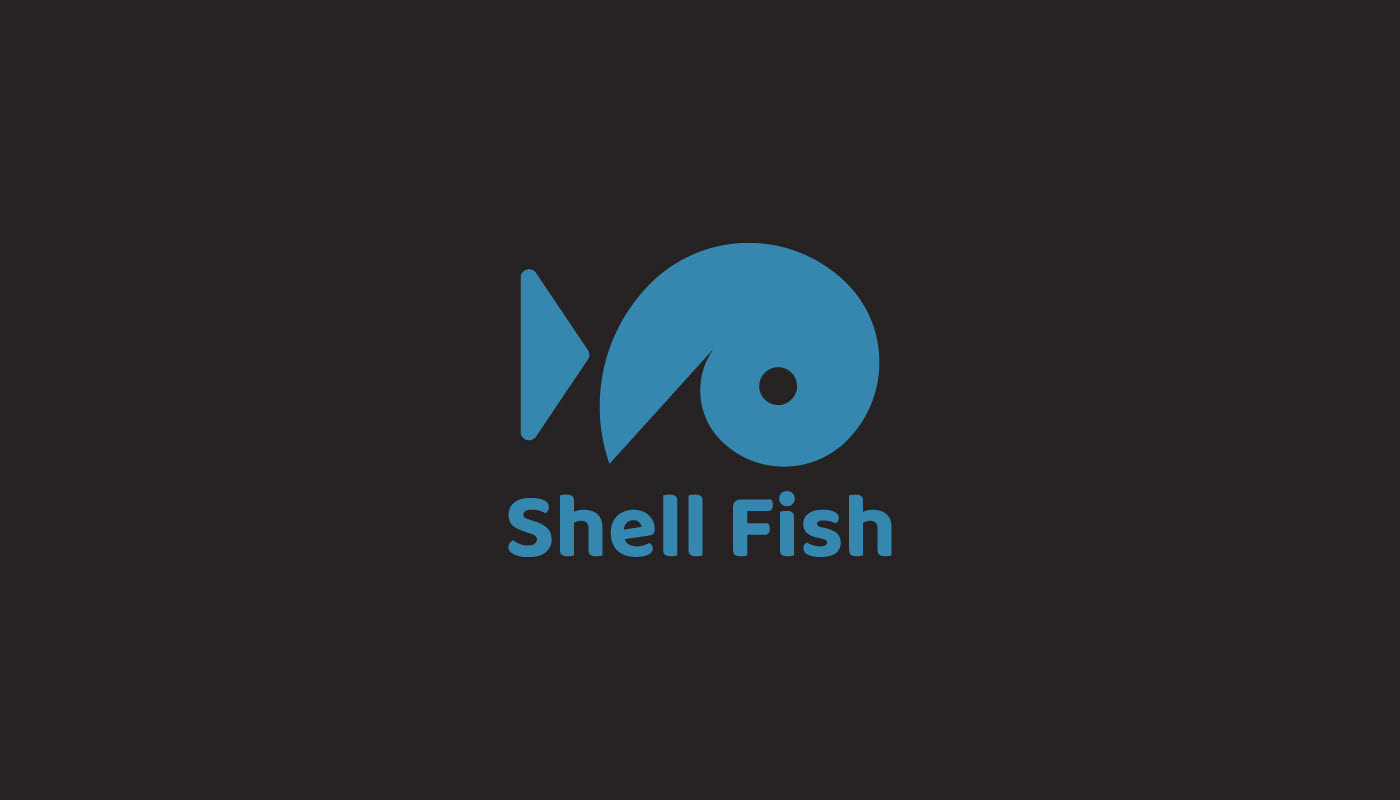 fish shell logo conch snail seafood brand identity brand guidelines Logo Design shellfish