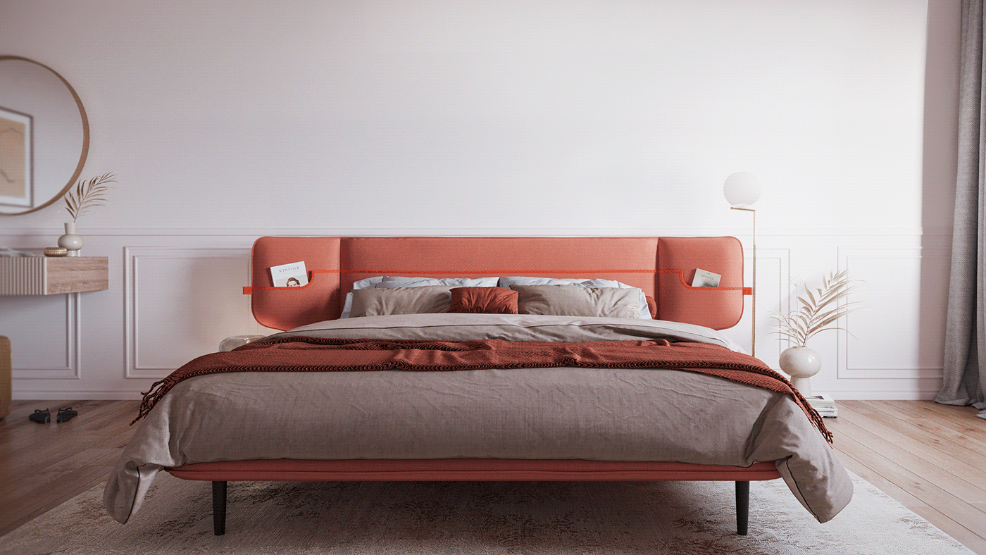 bed craftsmanship cuddle Elite beds elite design award furniture design  luxury bed Studio WA+CH swiss upholstery