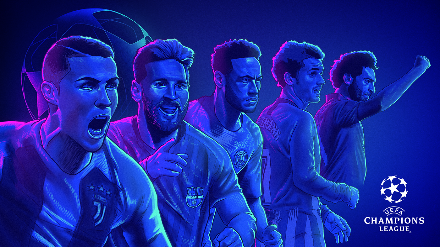 brand identity soccer Sports Design sports illustration sports graphics messi Ronaldo Neymar ESPN Sports Broadcast