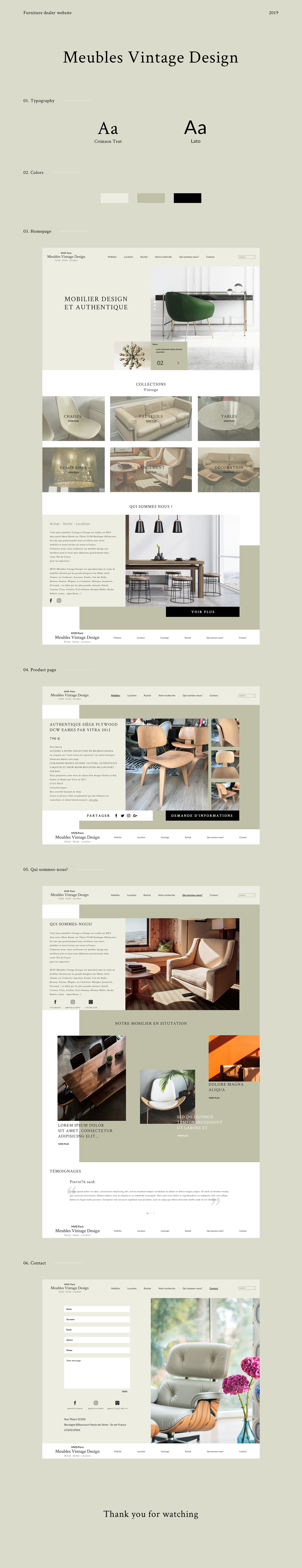 Website furniture shop Interior e-commerce store product ux/ui branding 