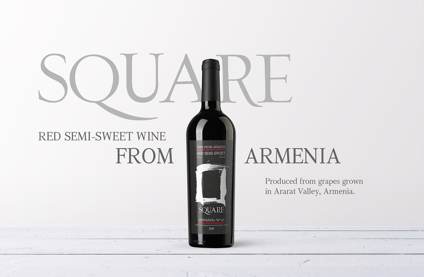 Armenia art black brush geometry Label Packaging product square wine