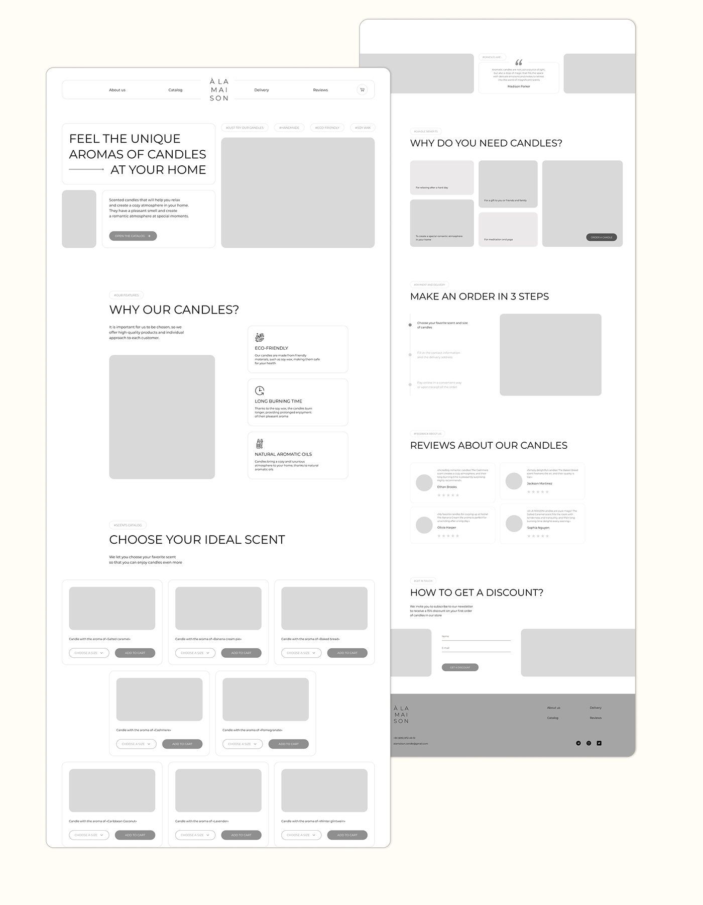 UI/UX landing page Web Design  веб-дизайн лендинг candle online store design Figma