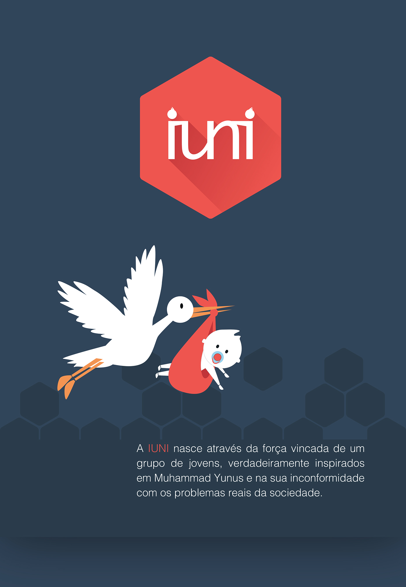 iuni social business mascote Web logo facebook page estacionário design ilustration cards