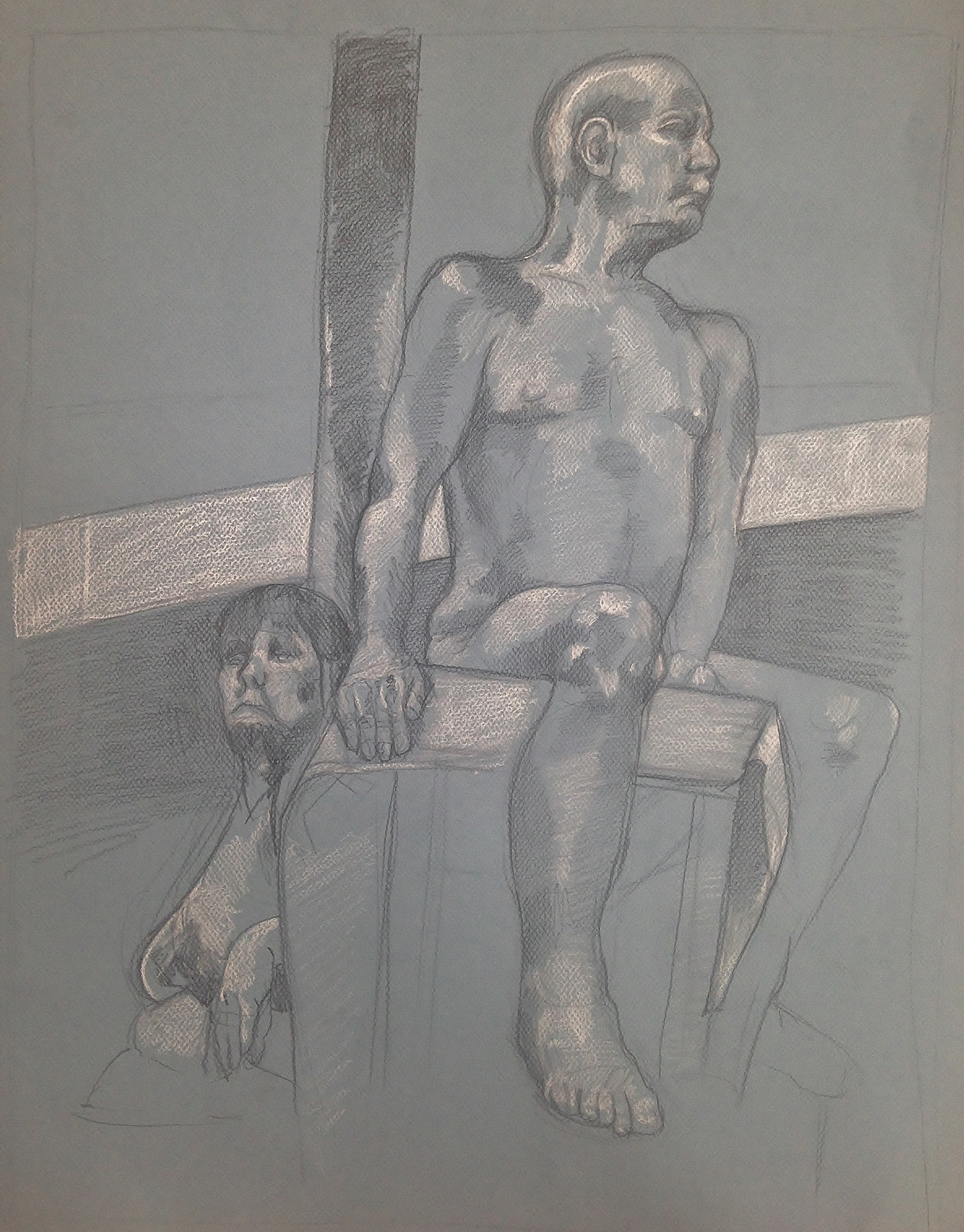 Drawing  figures life drawing observation pastel study