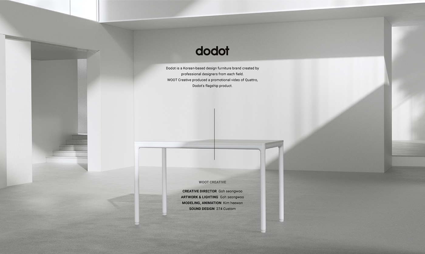 3D architecture design Dodot furniture interior design  Korea motion graphics  seoul wootcreative
