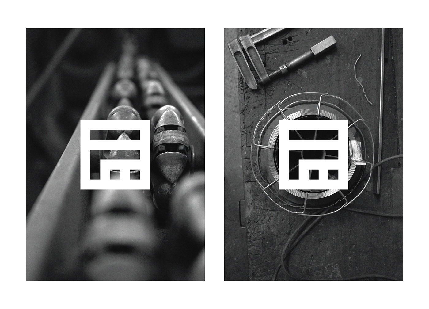 branding  identity locksmith metal metallurgical company Geometrical blocks grey