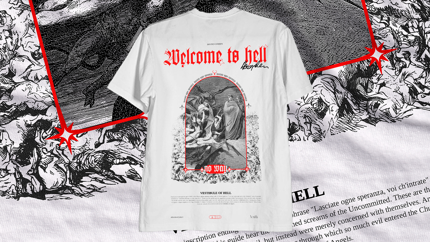 brandbook cloth clothdesign DivineComedy hell Lookbook print shirt tshirt tshirtdesign