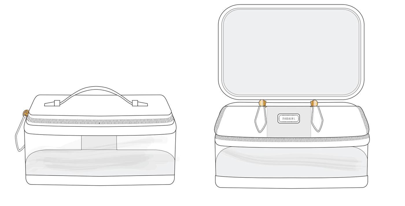 accessories Accessory adobe illustrator bags design flat sketches luggage paravel Tech Flats