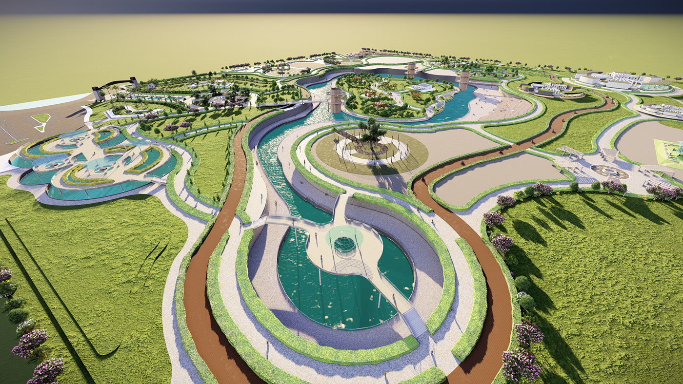 children Park Landscape architecture Render 3ds max visualization exterior 3D vray