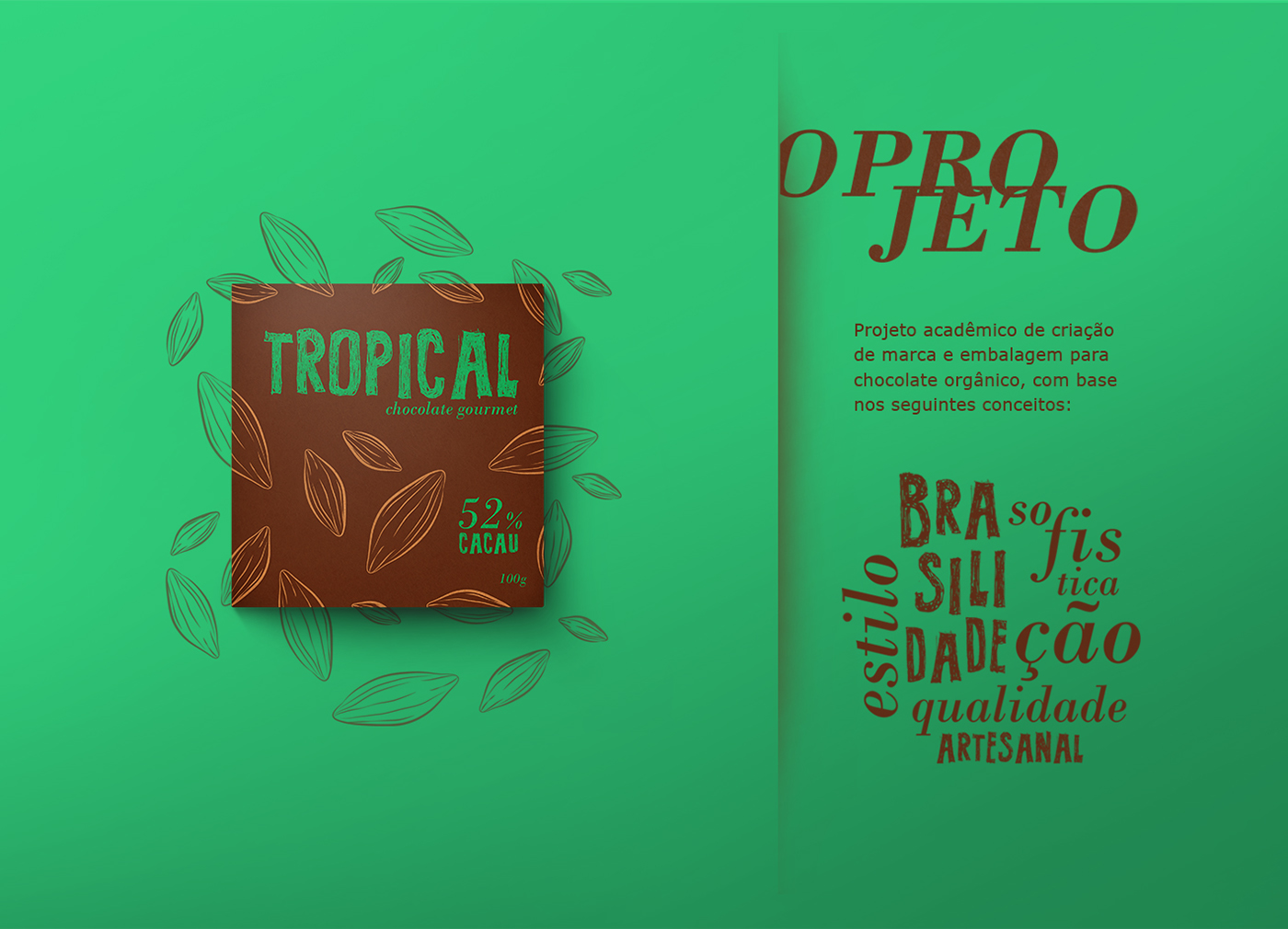 Tropical chocolate gourmet Food Packaging embalagem organic Cacau organico Brand Design Design de Marca