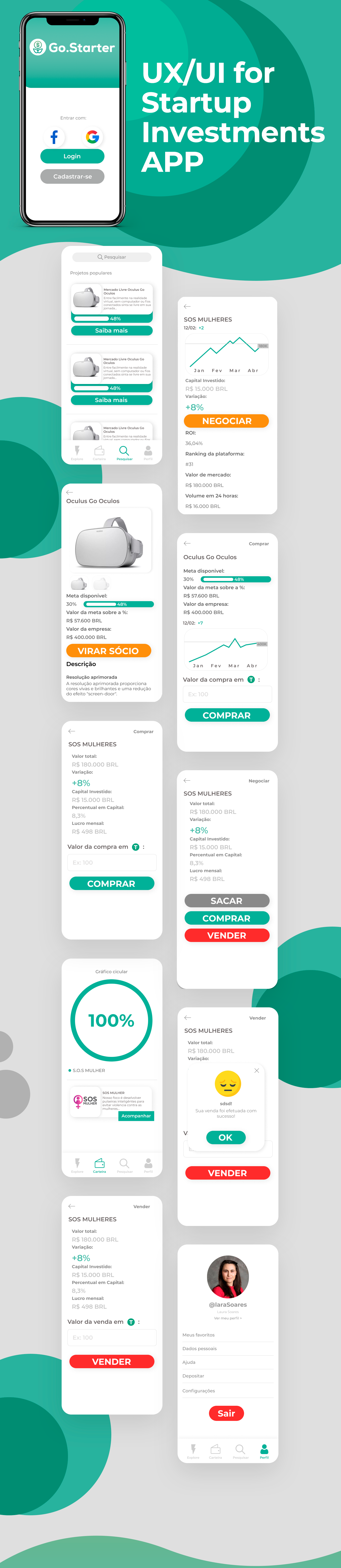 app investimento Investments Startup UI ux
