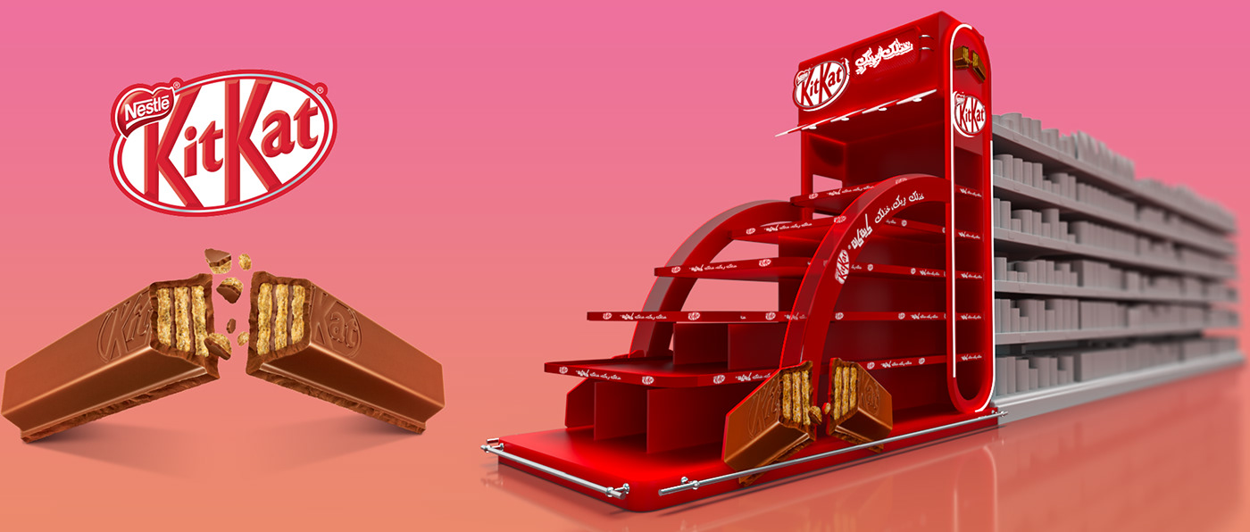 kitkat Stand gondola category nestle Display 3D 3ds max pos standposm