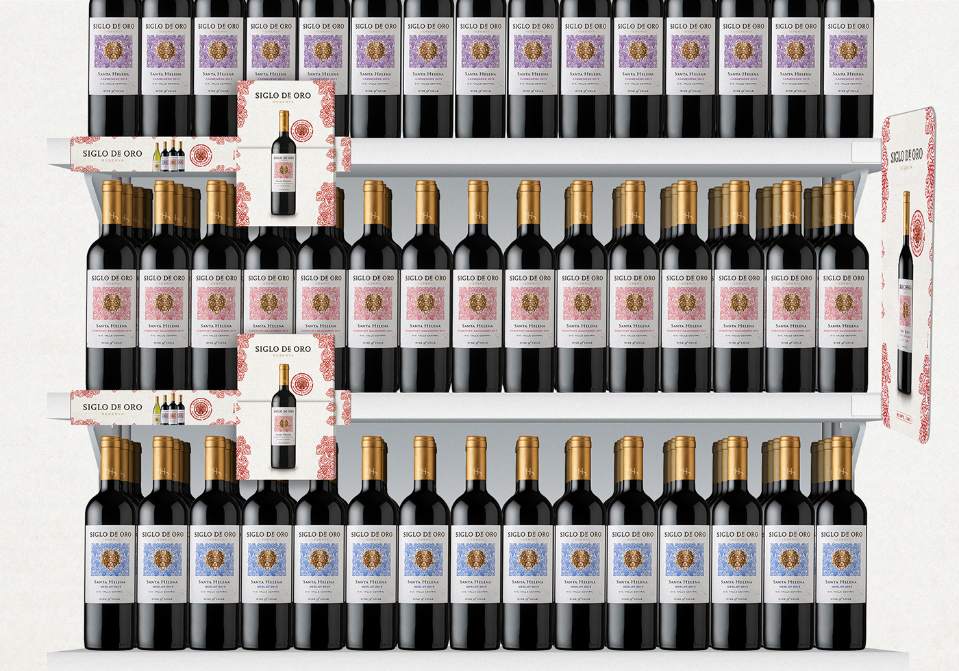 wine point of sales box Supermarket Label imported grape redesign folder bottle