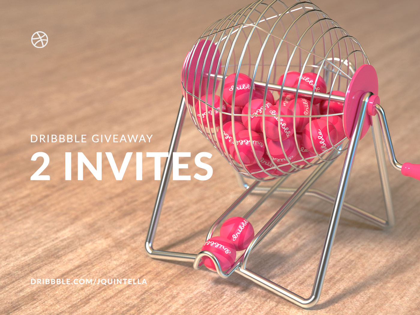 dribbble giveaway invites Invitation Debuts 3D lottery machine design Render