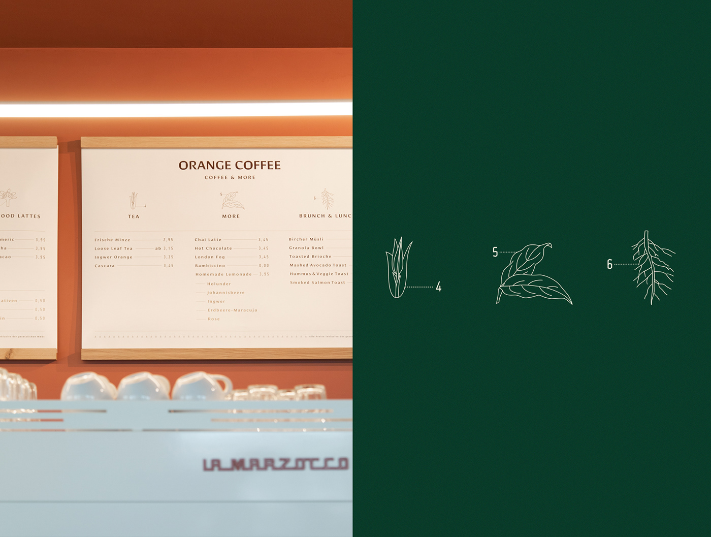 Coffee designstudiobob Düsseldorf Terrazzo orange coffeebranding restaurant cafe setdesign ILLUSTRATION 
