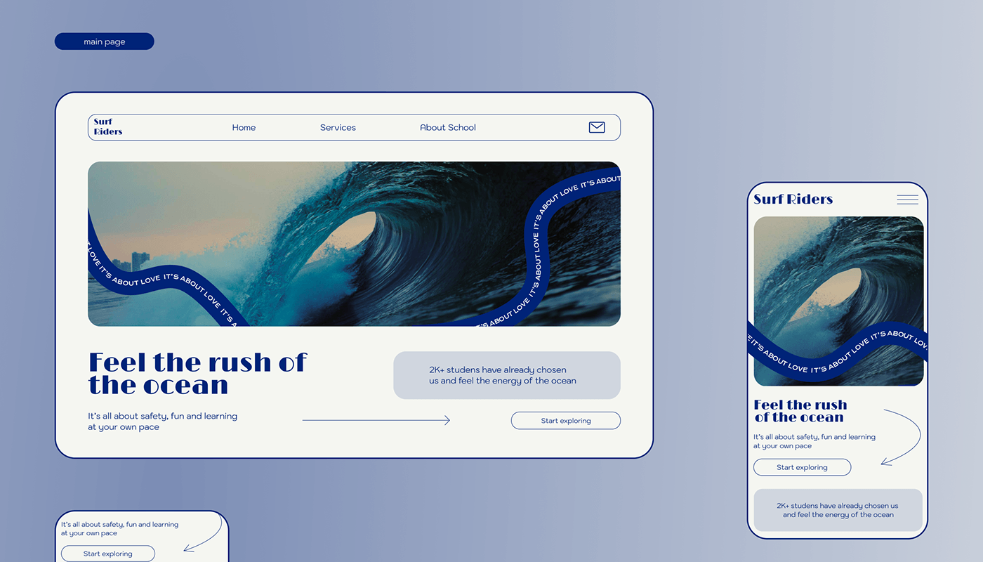Ocean Web Design  Website Web UI/UX ui design Figma surfing surfer waves
