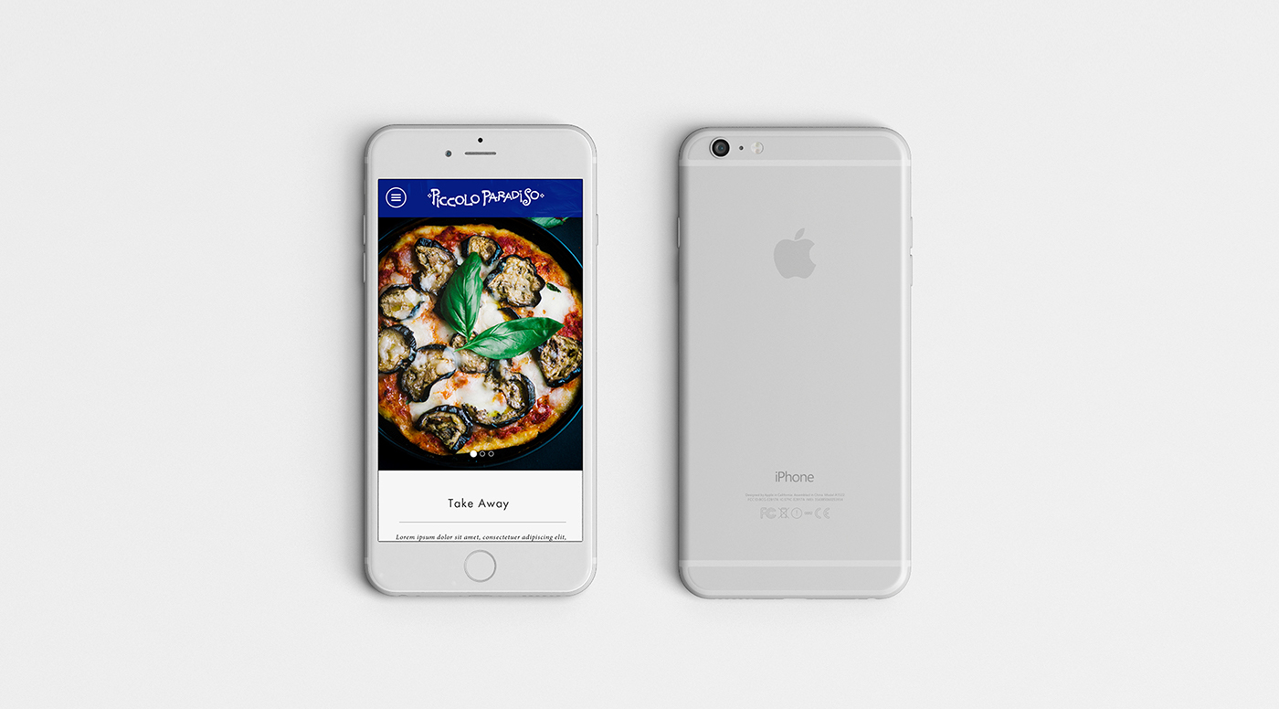 Webdesign Mockup restaurant italian Pizza Food  iphone iPad colorful identity
