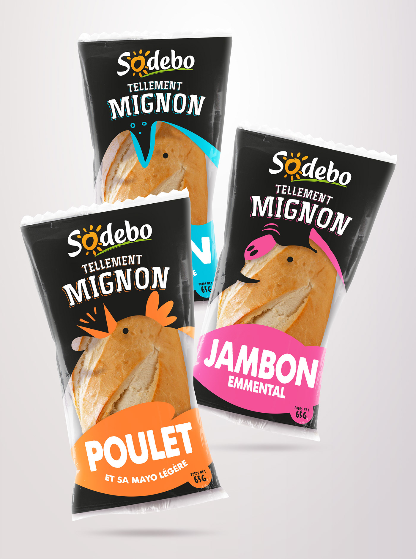 Packaging ILLUSTRATION  sandwich sodebo graphic design  Food 