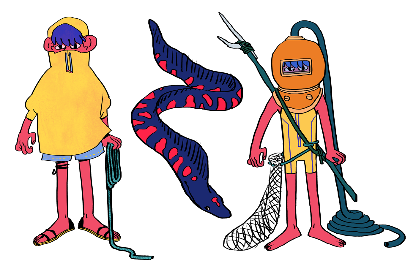 worldbuilding Character design  Digital Art  rain fish