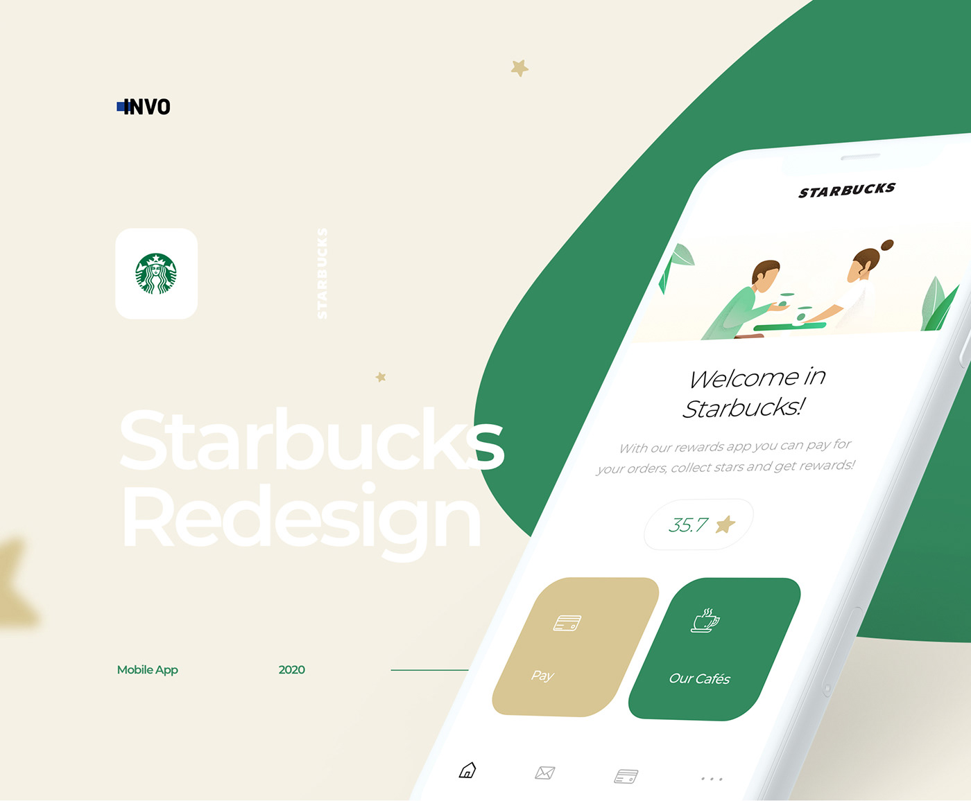 app clean Coffee find cafe ILLUSTRATION  mobile Pay starbucks UI ux