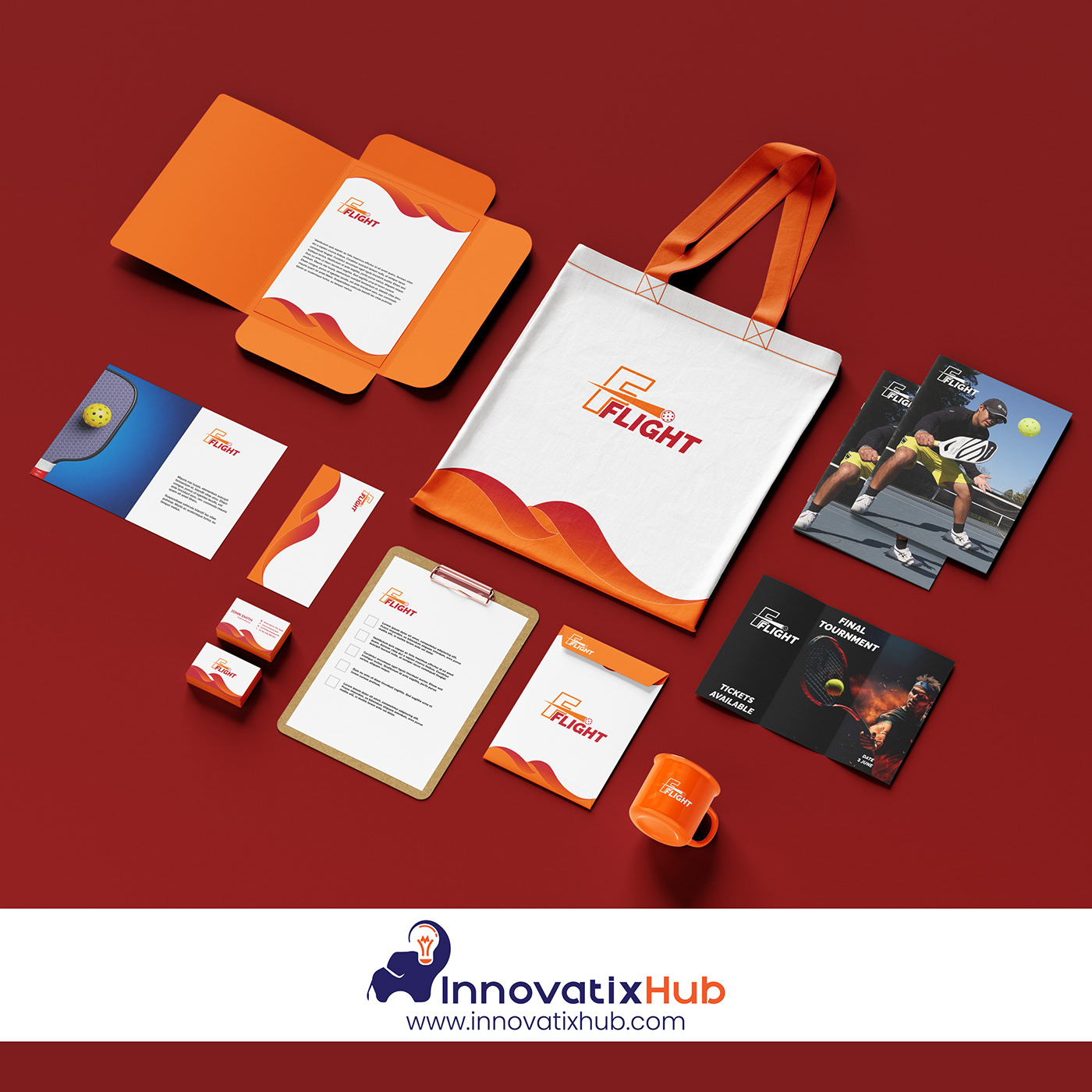 Soar to new heights in the world of sports with InnovatixHub's 'Flight' logo design service!
