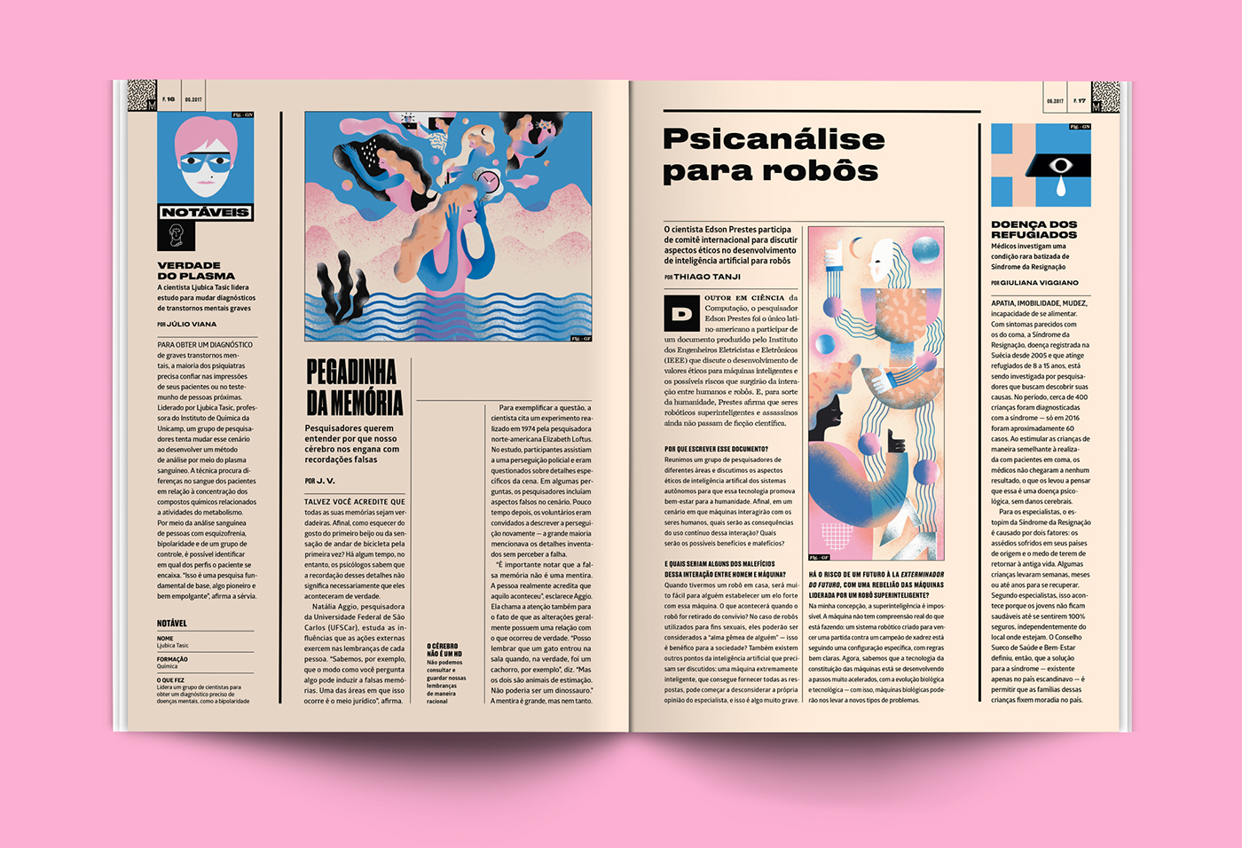 magazine editorial ILLUSTRATION  candy colors Giovani Flores graphics texture typography   druk snd