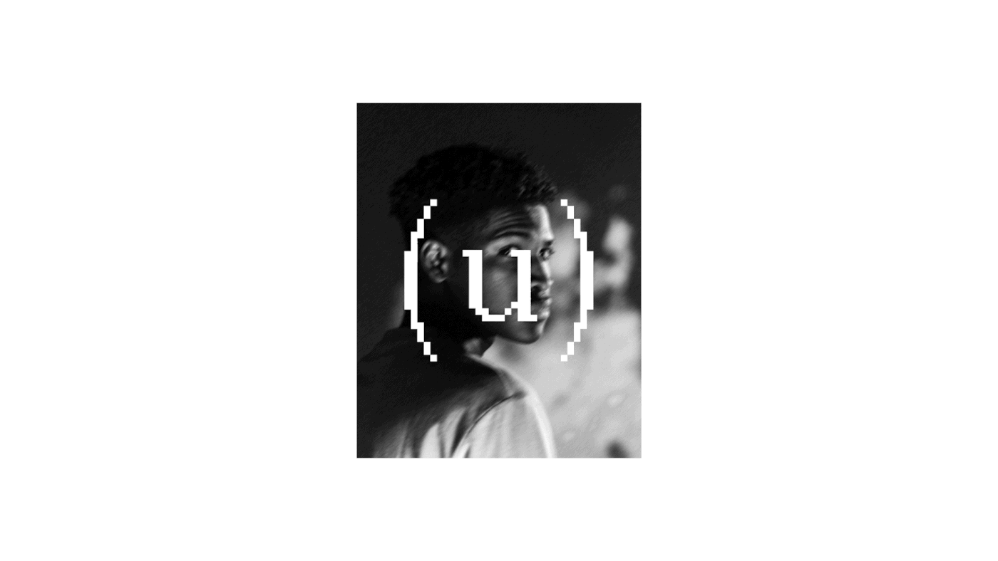 Radio underground graphic design  black and white Glitch pixel music branding  abstract art direction 