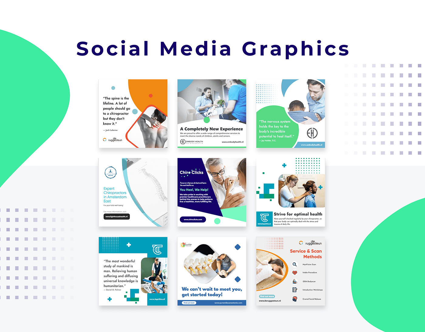 Chiropractic digital agency infographics Logo Design Social Media Graphics startups